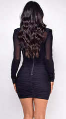 Jessica Black V Plunge Ruched Dress