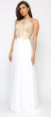 Cariana Off White Gold Embroidered Gown - Emprada